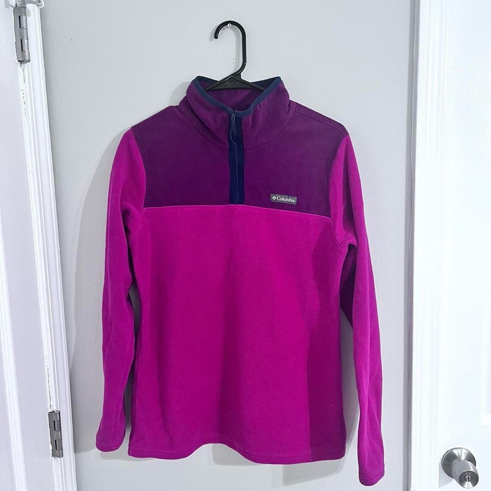 Columbia Women's Magenta and Deep Purple Quarter-Zip Fleece Pullover